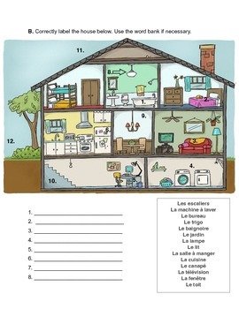 La Maison- Test de Vocabulaire by MmeSaraC | Teachers Pay Teachers