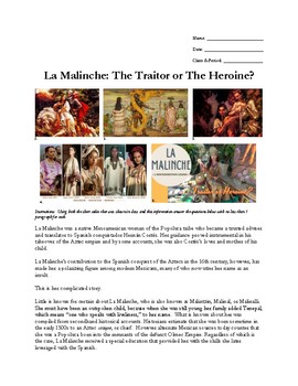 Preview of La Malinche: The Traitor or The Heroine? - Information Packet w/ Questions