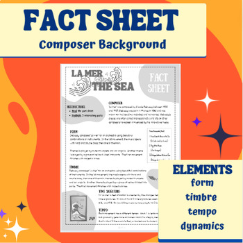 Debussy s La Mer (The Sea) WORDSEARCH with Fact Sheet Questions