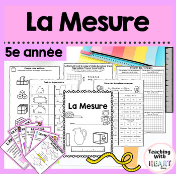 Preview of La Mesure | Elementary Measurement Workbook | Aire Périmètre Volume et Capacité