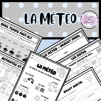 Preview of La Météo Unit- Assessments & Student Workbook - Colours/Numbers/Days/Weather