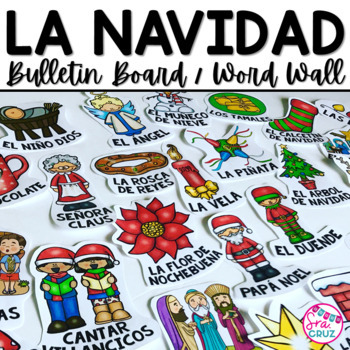 Preview of La Navidad Spanish Christmas Vocabulary Word Wall Bulletin Board