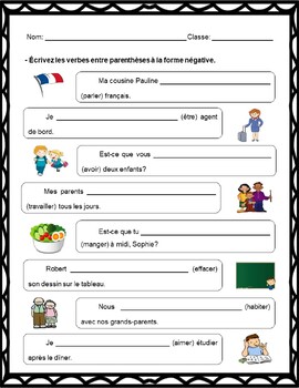 La Négation Ne...Pas: French Negative Form (ACTIVITIES/WORKSHEETS)