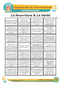 Preview of La Nourriture & La Santé - French Conversation Flashcards