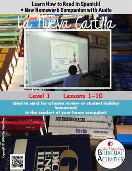 Preview of La Nueva Cartilla-New Homework Companion with Audio Level 1 Lessons 1-10