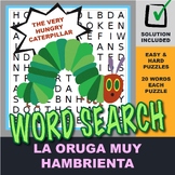 La Oruga Muy Hambrienta - Spanish Word Search (Easy & Hard