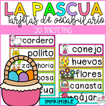 Preview of La Pascua | Tarjetas de Vocabulario | Easter Vocabulary words in Spanish