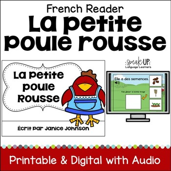 Preview of La Petite Poule Rousse French Fairy Tale Emergent Reader Beginning Mini Book