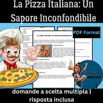 Preview of Italian Reading Comprehension | La Pizza Italiana: Un Sapore Inconfondibile |