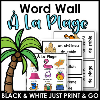 Preview of La Plage Vocabulary Flashcards FSL | Lexique