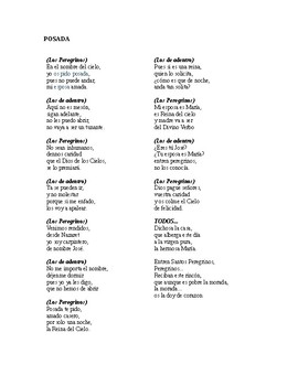 La Posada Lyrics by Sanchez Spanish | Teachers Pay Teachers