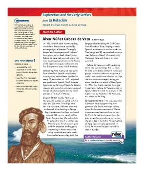 Preview of La Relación by Álvar Núñez Cabeza de Vaca Reading
