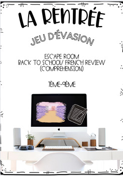 Preview of La Rentrée- Jeu d'Evasion   ( BACK TO SCHOOL ESCAPE ROOM)