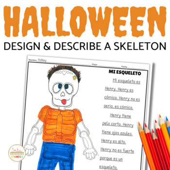 Preview of La Ropa Clothing in Spanish & Physical Descriptions Writing Activity | Halloween