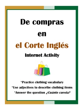 Preview of La Ropa Internet Activity - Shopping at the Corte Inglés