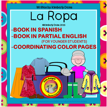 Preview of La Ropa - SPANISH BOOK & WORKSHEETS/COLOR PAGES