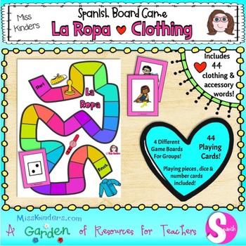 Preview of La Ropa Spanish Clothing Board Game