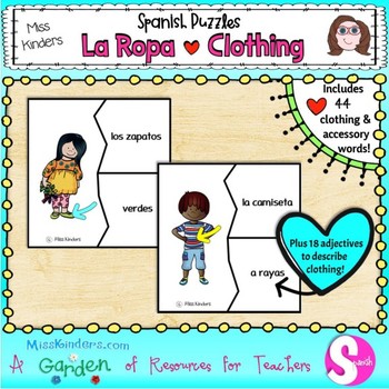 Preview of La Ropa Spanish Clothing Puzzles