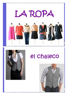 Preview of La Ropa Vocab flipchart