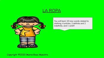Preview of La Ropa and Grammar
