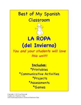 Preview of La Ropa en Español-A Clothing Unit in Spanish that you will love!