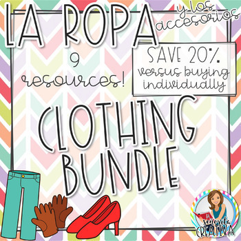 Preview of La Ropa y Los Accesorios Clothing Activity Bundle