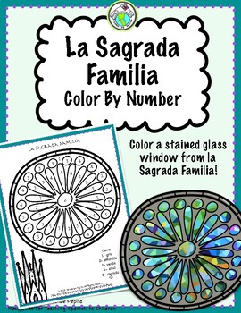 Preview of La Sagrada Familia Color By Number Page Gaudí SPANISH