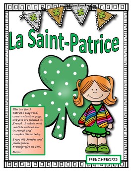 Preview of La Saint-Patrice French Saint-Patrick reading activity Ontario French FREEBIE
