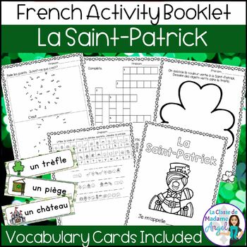 Preview of La Saint-Patrick | French Saint Patrick's Day Activity Booklet & Word Wall Cards