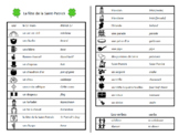 La Saint-Patrick- Vocabulary list and activities- French