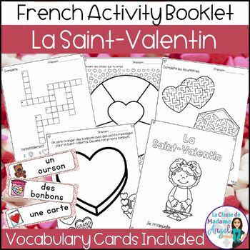 Preview of La Saint-Valentin | French Valentine's Day Activity Booklet and Word Wall Cards