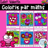 La Saint-Valentin: French Valentine's Day Color by Code Math Activities
