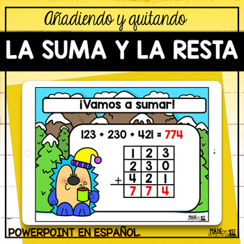 Preview of La Suma y la resta hasta 3 dígitos | Spanish PowerPoint