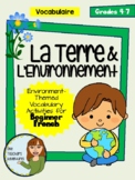 La Terre et L'Environnement - French Earth Day Vocab Pack 