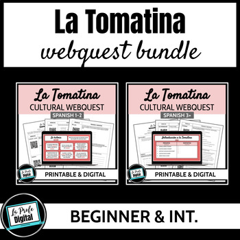 Preview of La Tomatina Cultural Webquest Bundle for Spanish Class - Spanish 1 2 3 AP