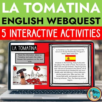 Preview of La Tomatina Festival English Webquest