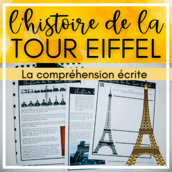 Preview of Eiffel Towel French Reading Comprehension