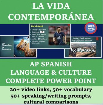 Preview of La Vida Contemporánea AP Spanish Language & Culture COMPLETE PowerPoint