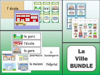 Preview of La Ville Vocabulary BUNDLE - The City Vocabulary in French
