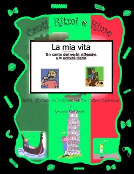 Preview of Italian reflexive verbs (La Vita Mia ) with  rap-like chant and MP3