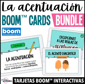 Preview of Reglas de acentuación - Los acentos en español - Tarjetas Boom™ Cards BUNDLE