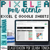 La acentuación Pixel Art Spanish Spreadsheets - En la mañana