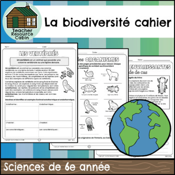 Preview of La biodiversité cahier (Grade 6 Ontario FRENCH Science)