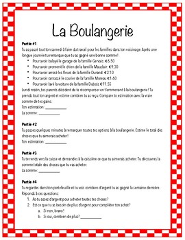 Preview of La boulangerie (l'addition des décimaux)
