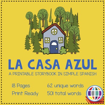 Preview of La casa azul printable storybook in simple Spanish