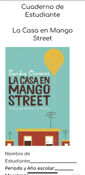 Preview of La casa en mango street por Sandra Cisneros student journal