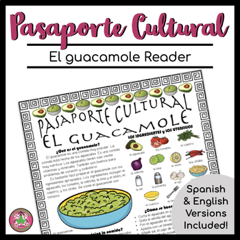 Preview of La comida Latin American Food Comprehensible Reading Passage | el guacamole
