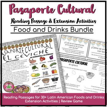Preview of La comida Latin American Food Reading Passage Bundle