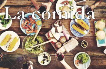 Preview of La comida: Notes +4 activities- 96 slides (Distance Learning Adaptable!)