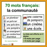 La communaute-French Vocabulary Word Wall of Community